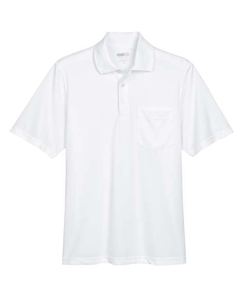 CORE365 88181P, Men's Origin Performance Pique Polo With Pocket, White