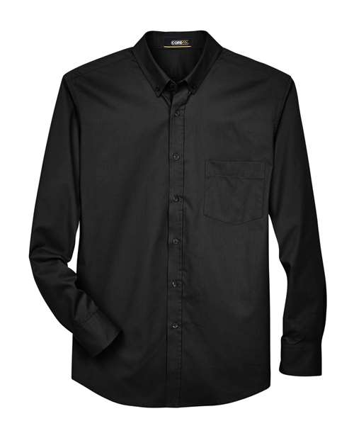 CORE365 88193, Men's Operate Twill Dress Shirt, Black