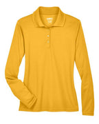 CORE365 78192, Women's Pinnacle Performance Long Sleeve Pique Polo, Campus Gold