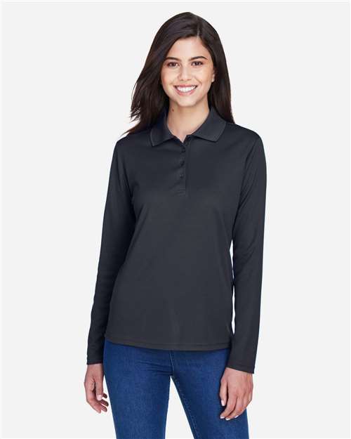 CORE365 78192, Women's Pinnacle Performance Long Sleeve Pique Polo, Carbon