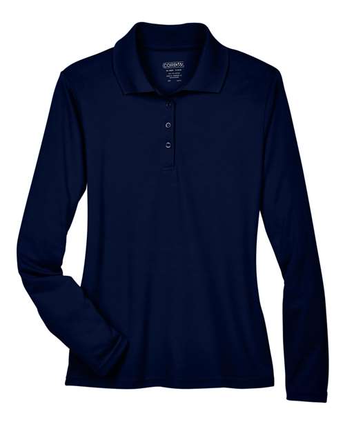 CORE365 78192, Women's Pinnacle Performance Long Sleeve Pique Polo, Classic Navy