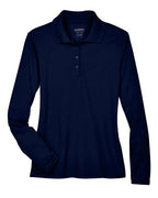 CORE365 78192, Women's Pinnacle Performance Long Sleeve Pique Polo, Classic Navy