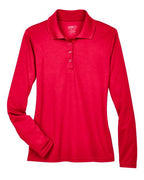 CORE365 78192, Women's Pinnacle Performance Long Sleeve Pique Polo, Classic Red