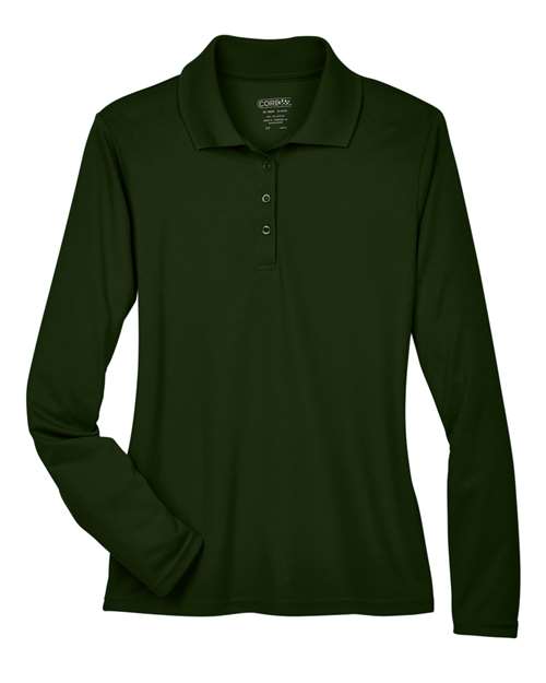 CORE365 78192, Women's Pinnacle Performance Long Sleeve Pique Polo, Forest
