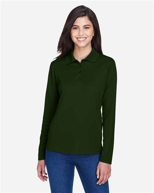 CORE365 78192, Women's Pinnacle Performance Long Sleeve Pique Polo, Forest