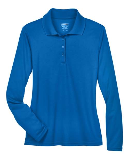 CORE365 78192, Women's Pinnacle Performance Long Sleeve Pique Polo, True Royal