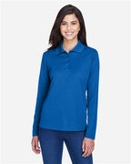 CORE365 78192, Women's Pinnacle Performance Long Sleeve Pique Polo, True Royal