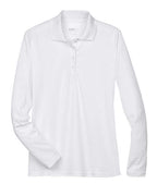 CORE365 78192, Women's Pinnacle Performance Long Sleeve Pique Polo, White