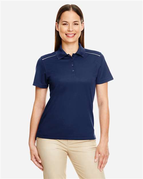 CORE365 78181R, Women's Radiant Performance Pique Polo With Reflective Piping, Classic Navy