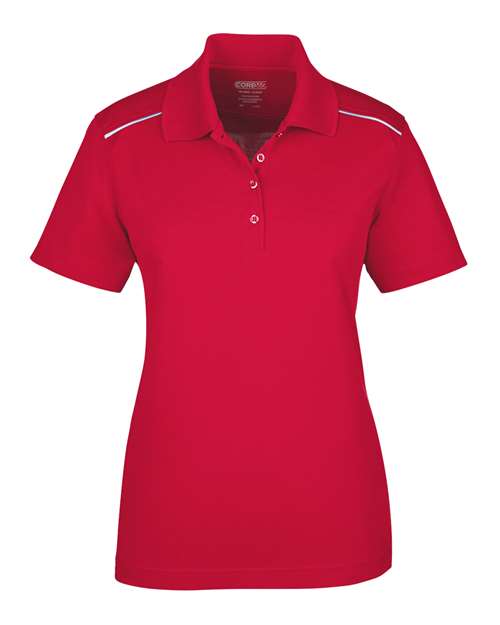 CORE365 78181R, Women's Radiant Performance Pique Polo With Reflective Piping, Classic Red