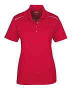 CORE365 78181R, Women's Radiant Performance Pique Polo With Reflective Piping, Classic Red