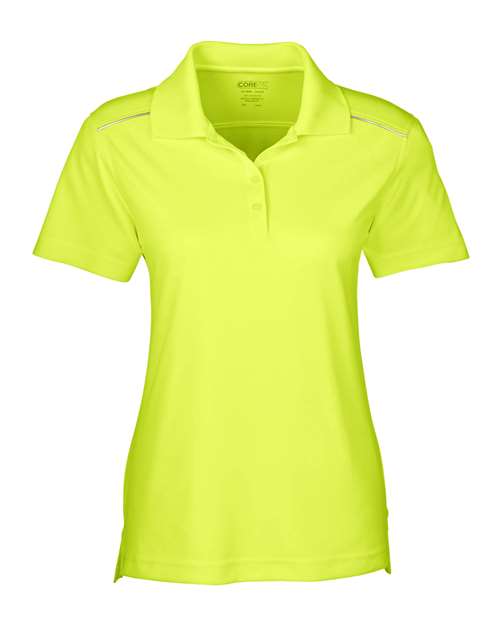 CORE365 78181R, Women's Radiant Performance Pique Polo With Reflective Piping, Safety Yellow