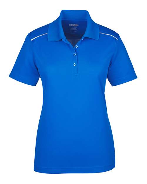 CORE365 78181R, Women's Radiant Performance Pique Polo With Reflective Piping, True Royal