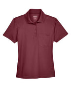 CORE365 78181P, Women's Origin Performance Pique Polo With Pocket, Burgundy