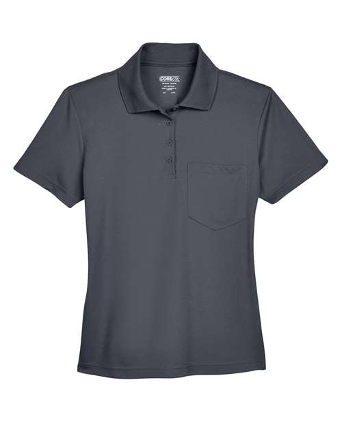 CORE365 78181P, Women's Origin Performance Pique Polo With Pocket, Carbon