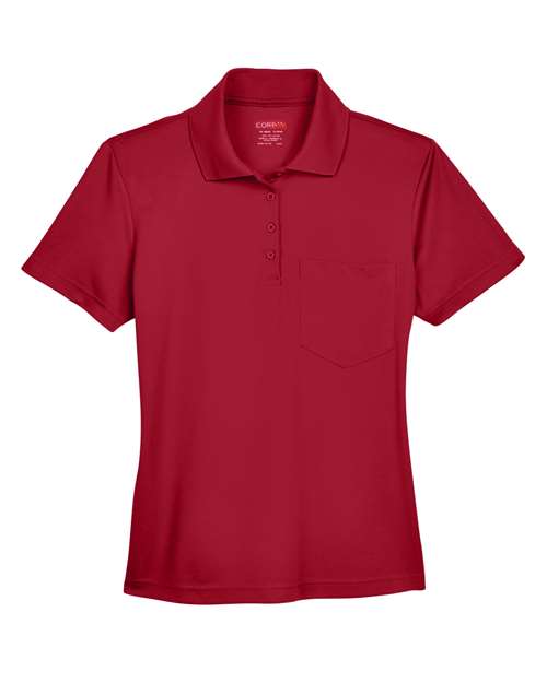 CORE365 78181P, Women's Origin Performance Pique Polo With Pocket, Classic Red