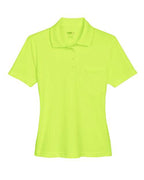 CORE365 78181P, Women's Origin Performance Pique Polo With Pocket, Safety Yellow