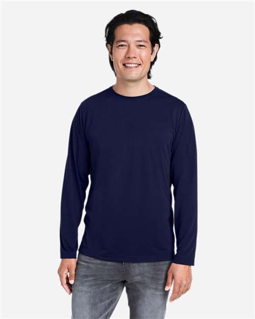 CORE365 CE111L, Men's Fusion Chromasoft Performance Long Sleeve T-shirt, Classic Navy