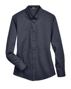 CORE365 78193, Women's Operate Long Sleeve Twill Shirt, Carbon