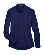CORE365 78193, Women's Operate Long Sleeve Twill Shirt, Classic Navy