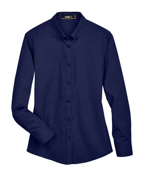 CORE365 78193, Women's Operate Long Sleeve Twill Shirt, Classic Navy