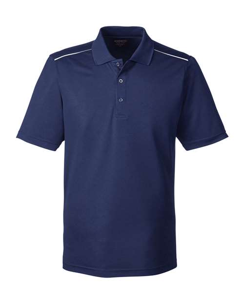 CORE365 88181R, Men's Radiant Performance Pique Polo With Reflective Piping, Classic Navy