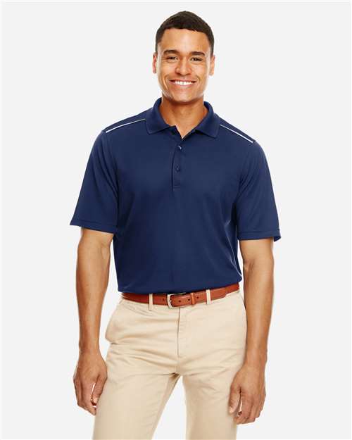 CORE365 88181R, Men's Radiant Performance Pique Polo With Reflective Piping, Classic Navy