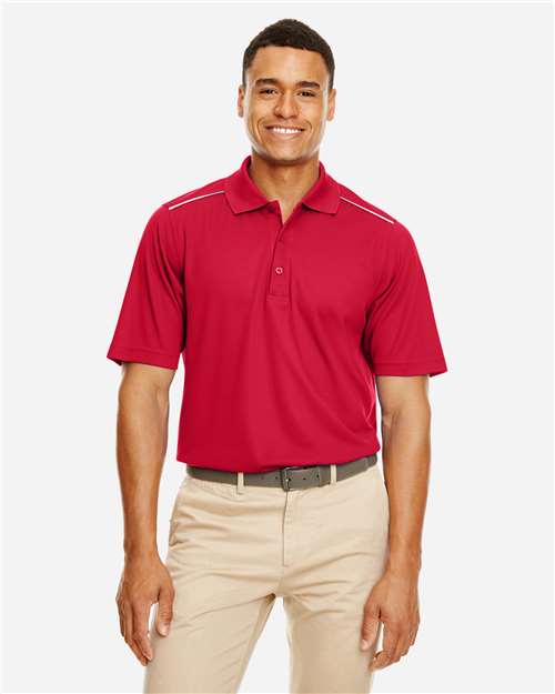 CORE365 88181R, Men's Radiant Performance Pique Polo With Reflective Piping, Classic Red