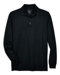CORE365 88192T, Men's Tall Pinnacle Performance Long Sleeve Pique Polo, Black