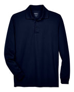 CORE365 88192T, Men's Tall Pinnacle Performance Long Sleeve Pique Polo, Classic Navy