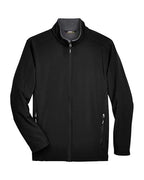 CORE365 88184T, Men's Tall Cruise Two-layer Fleece Bonded Soft Shell Jacket, Black