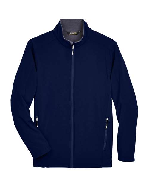 CORE365 88184T, Men's Tall Cruise Two-layer Fleece Bonded Soft Shell Jacket, Classic Navy