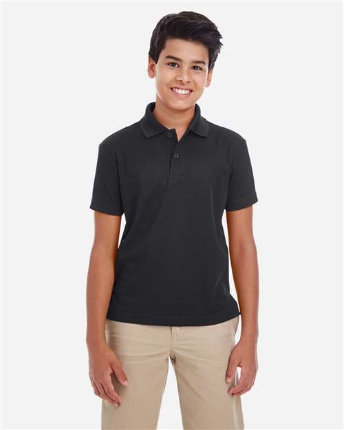 CORE365 88181Y, Youth Origin Performance Pique Polo, Black