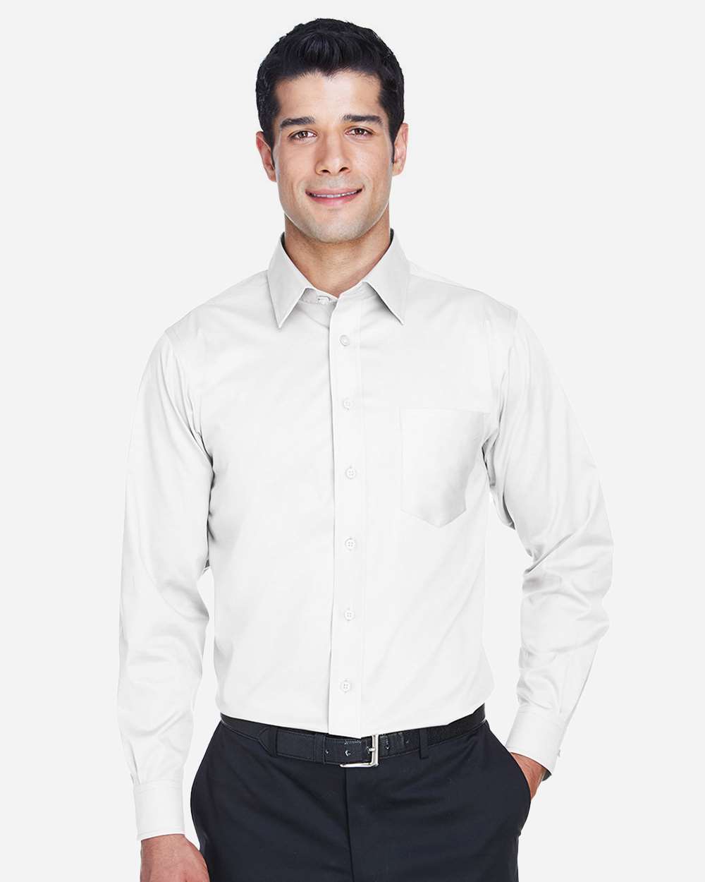 Devon & Jones 13336, Dg530t Men's Tall Crown Collection Solid Stretch Twill Woven Dress Shirt, White