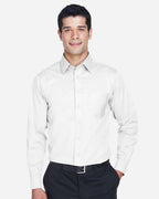 Devon & Jones 13336, Dg530t Men's Tall Crown Collection Solid Stretch Twill Woven Dress Shirt, White
