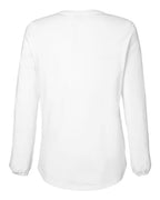 Devon & Jones DP122W, T-Shirts - Long Sleeve, White