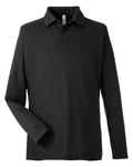 CORE365 CE112L, Men's Fusion Chromasoft Long Sleeve Pique Polo, Black