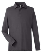CORE365 CE112L, Men's Fusion Chromasoft Long Sleeve Pique Polo, Carbon