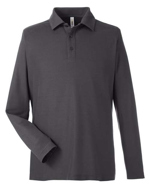 CORE365 CE112L, Men's Fusion Chromasoft Long Sleeve Pique Polo, Carbon