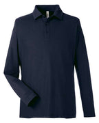 CORE365 CE112L, Men's Fusion Chromasoft Long Sleeve Pique Polo, Classic Navy