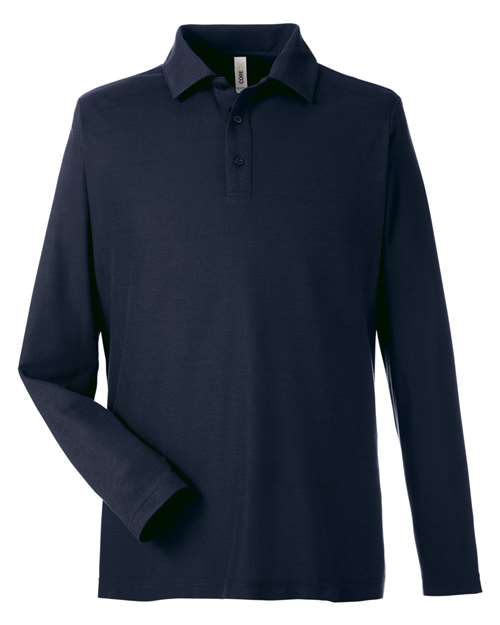 CORE365 CE112L, Men's Fusion Chromasoft Long Sleeve Pique Polo, Classic Navy