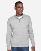 Devon & Jones DG479, Knits & Layering, Grey Heather/ Grey H/ French Blue
