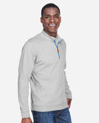Devon & Jones DG479, Knits & Layering, Grey Heather/ Grey H/ French Blue