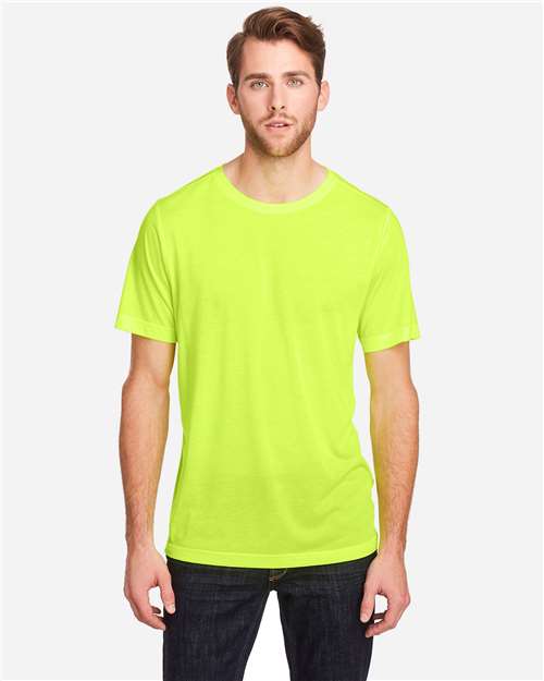 CORE365 CE111T, Men's Tall Fusion Chromasoft Performance T-shirt, Safety Yellow