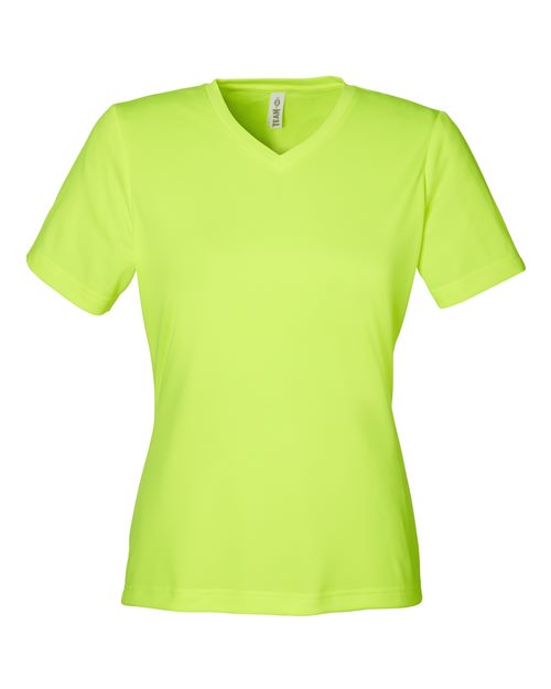 Team 365 TT15W, Women's Zone Performance Mesh T-shirt, Safety Yellow