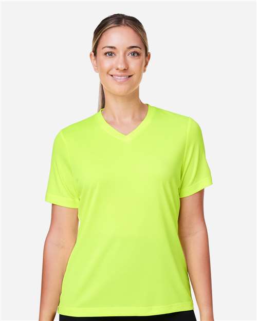 Team 365 TT15W, Women's Zone Performance Mesh T-shirt, Safety Yellow