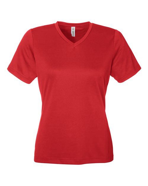 Team 365 TT15W, Women's Zone Performance Mesh T-shirt, Sport Scarlet Red