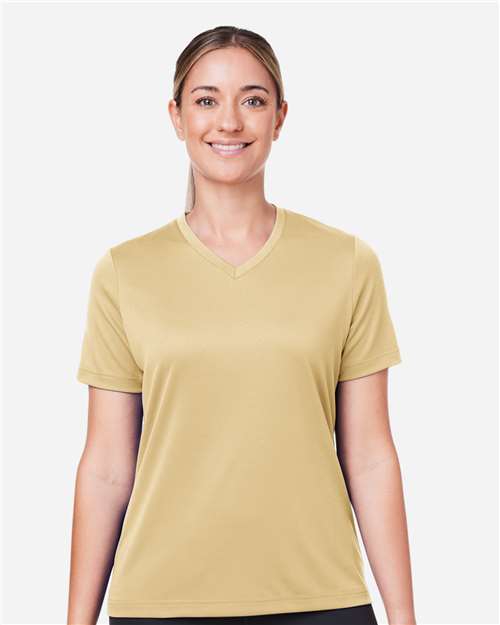 Team 365 TT15W, Women's Zone Performance Mesh T-shirt, Sport Vegas Gold