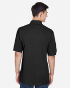 Harriton M265, 13836 Men's Easy Blend Polo, Black