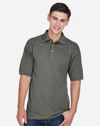 Harriton M265, 13836 Men's Easy Blend Polo, Charcoal